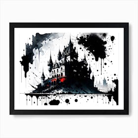 Castle In Black And White Art Print