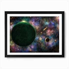 Ichelius Iv Planet and Nebula Art Print