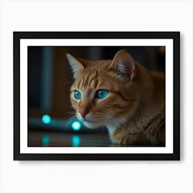 Cat With Blue Eyes Art Print