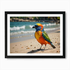 Beautiful Bird On A Sunny Beach 3 Of 3 Art Print