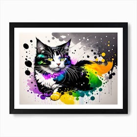 Rainbow Cat 3 Art Print