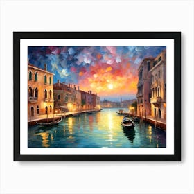 Venice At Sunset Art Print