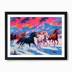 Galloping horses Art Print