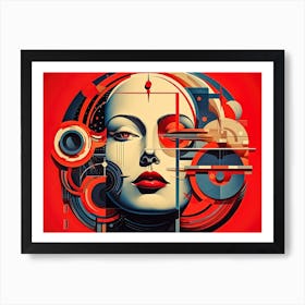 Abstract Illustration Of A Woman And The Cosmos 59 Art Print