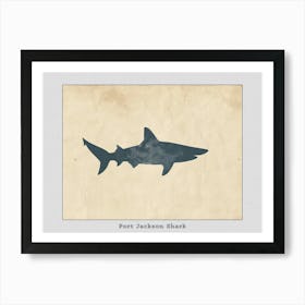 Port Jackson Shark Silhouette 2 Poster Art Print