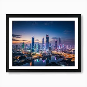 Bangkok Cityscape Set In The Distant Future Where Multiple High Tech Gadgets And Advanced Machinery (4) Art Print