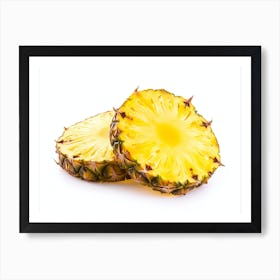 Pineapples On A White Background Art Print