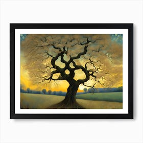 Tree At Sunset Art Print