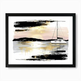 Sunset Sailboat 3 Art Print