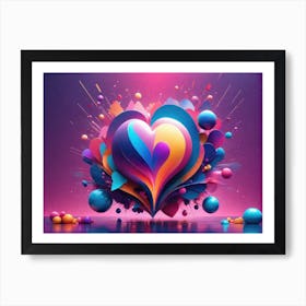 Colorful Heart Creative Art Print 13 Art Print