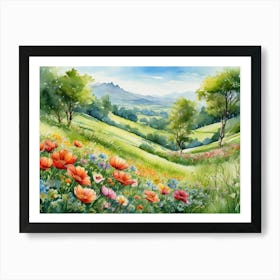 Poppies In The Meadow 2 Art Print