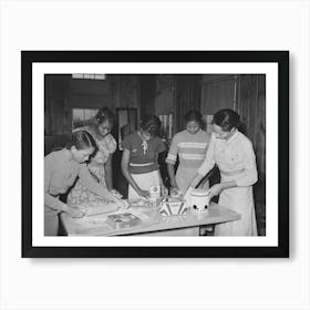 Students At School Receiving Instructions In Pie Making, Lakeview Project, Arkansas By Russell Lee Art Print
