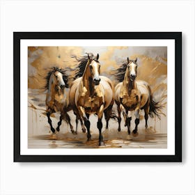 Three Horses Running 1 Art Print