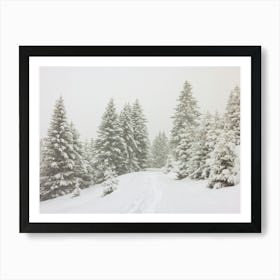 Retro Snowy Forest | Austria  Art Print