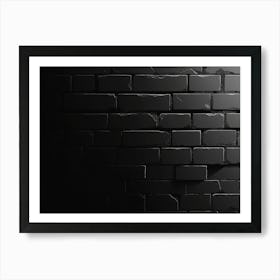 Abstract Black Background with Brick Shadow Texture 1 Art Print