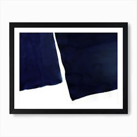 Minimal Navy Blue Abstract 01 Art Print