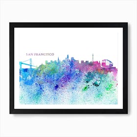 San Francisco California Skyline Splash Art Print