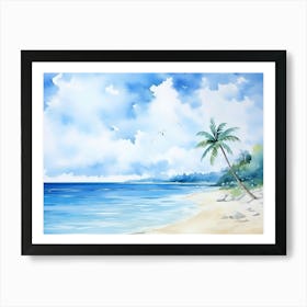 Watercolor Of A Beach 9 Art Print