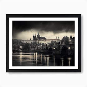 Black And White Prague 1 Art Print