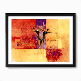 Tribal African Art Illustration In Painting Style 098 Art Print