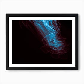 Glowing Abstract Curved Blue And Red Lines 2 Art Print