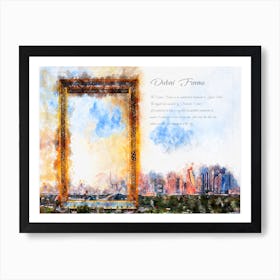 Dubai Frame, Watercolor Art Print