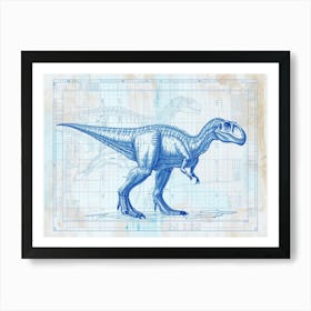 Parasaurolophus Dinosaur Skeleton Blueprint 1 Art Print