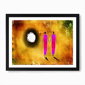 Tribal African Art Illustration In Painting Style 019 Art Print