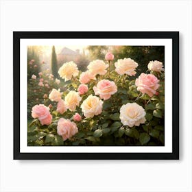 Morning Light In The Rose Garden Art Print