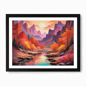 River In Autumn Art Print