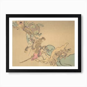 Night Parade of A Hundred Demons Kawanabe Kyosai Vintage Japanese Woodblock Print Yokai 14 Art Print