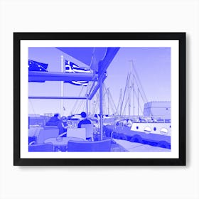 Cafe Marina, Heraklion Art Print