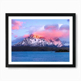 Majestic Vistas Of The Torres Del Paine Mountains by OLena Art  Art Print