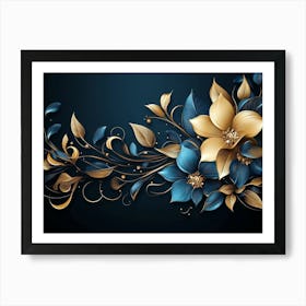 Luxury Floral Abstract Background Illustration Art Print