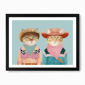 Cowboy Cats 7 Art Print