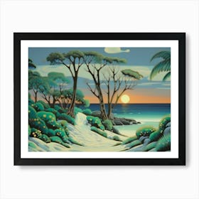 Sunset At The Beach 17 Art Print