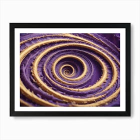 Abstract Image Of A Purple And Gold Spiral, Creating A Sense Of Depth And Movement Art Print