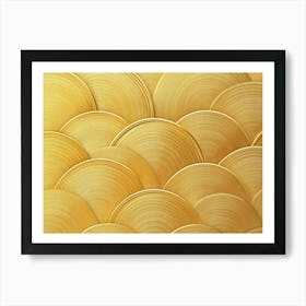 Gold Scallop Shells Art Print