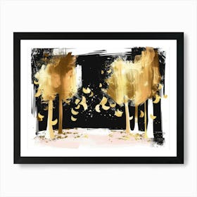 Gold Trees 2 Art Print