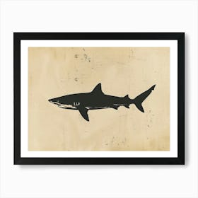 Whitetip Reef Shark Shark Shark Silhouette 2 Art Print