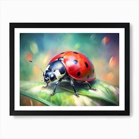 Ladybug On Leaf Poster