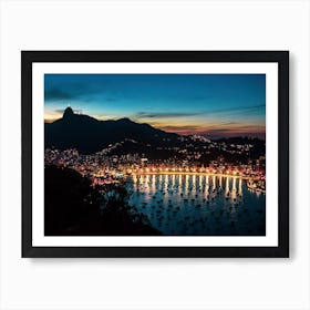 Night Falls In Rio De Janeiro Art Print