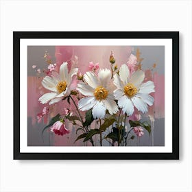 Three White Flowers Art Print