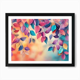 Elegant Colorful With Vibrant Leaves Hanging Branches 2 Art Print