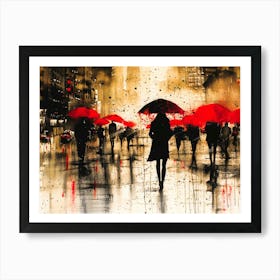 Rainy Day In New York - In The Rain Art Print
