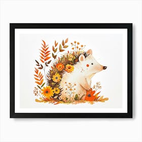 Little Floral Hedgehog 5 Art Print