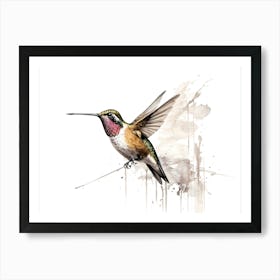 Kolibri Hummingbird - Water Color Painting 10 Art Print