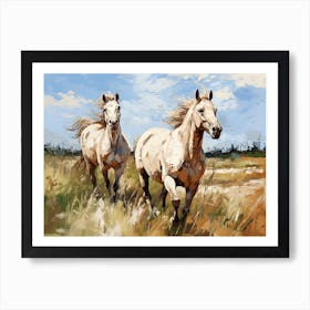 Horses Painting In Carmargue, France, Landscape 1 Art Print