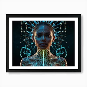 Neon Bodypaint Woman Art Print