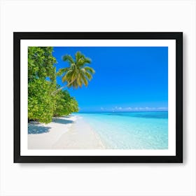 Relax Ocean Plant Idylli Holiday Coastline Beautiful Calm Shore Blue Paradise Sunlight N (17) Art Print